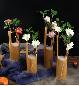 Tube <span class=keywords><strong>de</strong></span> décoration pour sashimi en bambou premium avec effet <span class=keywords><strong>de</strong></span> glace sèche, support floral style zen pour restaurant <span class=keywords><strong>de</strong></span> sushi et <span class=keywords><strong>plateau</strong></span> d'hôtel - Product Image 2
