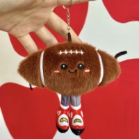 Vente chaude en peluche jouet mignon basket-ball Football volley-ball Badminton Rugby volley-ball Baseball pendentif en peluche porte-clés