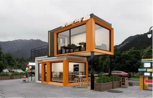 ร้านกาแฟคอนเทนเนอร์สำเร็จรูป โครงสร้างเหล็ก ประหยัดต้นทุน สำหรับใช้งานกลางแจ้ง ดีไซน์ทันสมัยตามเทรนด์อินเทอร์เน็ต - Product Image 2
