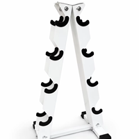 Support de Rangement Robuste à 4 Niveaux pour Haltères avec Supports Rembourrés en Caoutchouc Protecteur pour Équipement de Musculation à Domicile