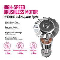 Sèche-cheveux professionnel FirePhoenix M2 2200W avec moteur sans balais, ionique anti-frisottis, température constante, auto-nettoyant, 430g, prise EU