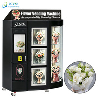 Máquina Expendedora de Ramos Florales Refrigerada y Giratoria con 16 Compartimentos, Monitoreo Remoto y Diseño Personalizado XYZ, con Lector de Tarjetas