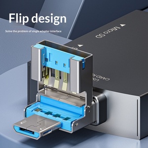 Lecteur de <span class=keywords><strong>carte</strong></span> Type-C <span class=keywords><strong>USB</strong></span> 2.0 2-en-1 multifonction OTG pour téléphones Android et ordinateurs, <span class=keywords><strong>carte</strong></span> mémoire SD/TF externe - Product Image 3