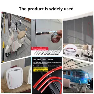 Bandes décoratives auto-adhésives en PVC Anti-Collision Home Edge Background Waistline Car Bright Lines Special-Shaped Materials - Product Image 4