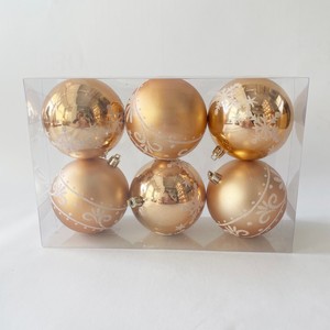 Yiwu commercio all'ingrosso della fabbrica 6 pezzi UV stampato 6cm per Champagne brillante palla di natale forma speciale di plastica ornamenti per feste di natale <span class=keywords><strong>Tr</strong></span> - Product Image 3