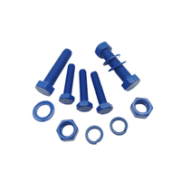 PTFE téflon A320 enduit goujon boulon en acier allié acier inoxydable matériel ASTM filetage goujon boulon écrou hexagonal et rondelles