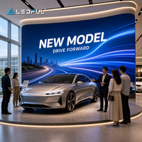 Écran LED d'intérieur P1.86 pour lancement de showroom automobile avec raccordement sans soudure, affichage numérique à haute fréquence de rafraîchissement, installation fixe