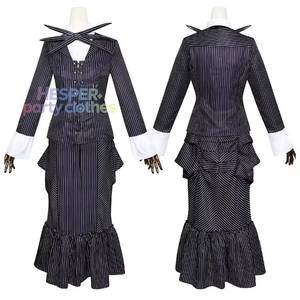 Disfraz de Jack Skellington de HP para Halloween, para hombre y mujer, con un aterrador traje de fantasma de rey animal, con capa, pantalones y mono. - Product Image 1