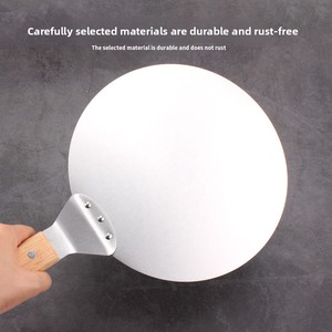 Spatule de transfert pour <span class=keywords><strong>pizza</strong></span> en acier inoxydable de 10 pouces avec manche en bois pour un transfert sûr, outil de cuisson - Product Image 2