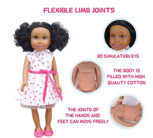 Alta calidad 18 pulgadas vinilo <span class=keywords><strong>de</strong></span> plástico realista marrón <span class=keywords><strong>Afro</strong></span> americano moda chica joven muñeca 46cm grandes muñecas <span class=keywords><strong>de</strong></span> juguete negras con <span class=keywords><strong>vestido</strong></span> - Product Image 6