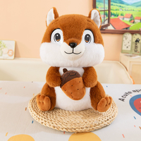 Jouet en peluche écureuil mignon et doux de couleur marron, mini, personnalisé ODM, pour enfants