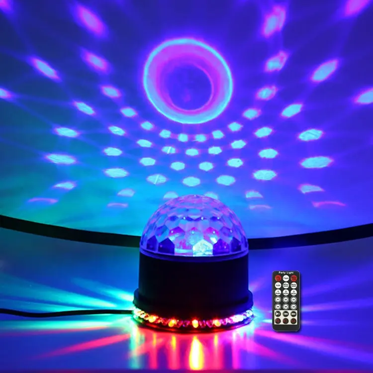 Mini boule de cristal LED 2 en 1, éclairage de fête, boule de tournesol, lumière Disco, DJ Club