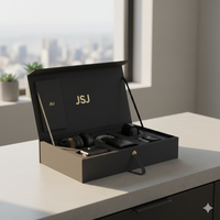 Boîte en carton écologique personnalisée haut de gamme pour accessoires technologiques avec fermeture magnétique robuste et logo en feuille d'or