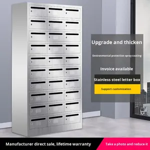 Kotak Surat Pintar Anti Hujan dari Baja Anti Karat, Kabinet Lantai Dinding Buatan Khusus Produsen untuk Area Perumahan & Vila - Product Image 3