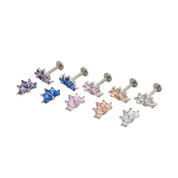 Ensemble de bijoux de mariage en titane G23 ASTM F136 avec pierre opale, boucles d'oreilles et piercing de nez tendance pour femme