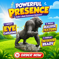 Model Gorila Raksasa Animatronik Ukuran Asli Replika Kera Silverback Patung Primate Robotik Untuk Properti Lanskap Kebun Binatang Hutan