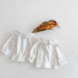 Camisa de Manga Larga con Cuello Nuevo de Algodón Blanco para Primavera e Invierno, <span class=keywords><strong>Blusa</strong></span> para Bebé - Product Image 1