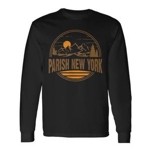 T-shirt a maniche lunghe con stampa souvenir di Parish New York Mountain Hiking - Product Image 1