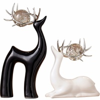 Ornement de salon en céramique en forme de cerf, design moderne haut de gamme fait main, idéal pour les armoires à vin, les meubles TV, artistique