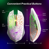 Mouse Gaming Nirkabel Dual Mode Mini 3D Ball Tracking Murah Grosir 2.4Ghz 7-RGB Backlit Profesional Optik