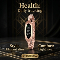 Bracelet intelligent rose gold, tracker d'activité IPS, moniteur de fréquence cardiaque, de sommeil et de stress, bracelet santé pour femmes