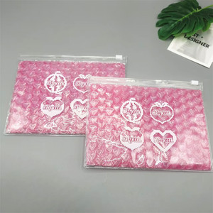 Pink Heart <strong>Bubble</strong> Wrapped Padded Shockproof Pvc Cosmetic Bag Reusable Zipper <strong>Mailer</strong> Pouch <strong>Bubble</strong> for Lipstick Perfume - Product Image 6