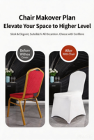 Housses de chaise élastiques en stock pour hôtels, banquets, conférences et mariages, avec logo personnalisé, pour tables et chaises de restaurants