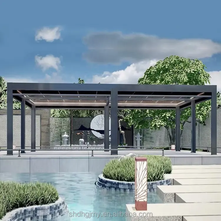 방수 알루미늄 전망대 Pergola 루버 전동 정원 스마트 Pergola 공장 공급 3x3 3x4 Pergola 아치 Arbours 다리