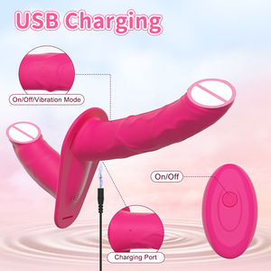 Dubbele Kop Kunstmatige Penis Draagbare Elektrische Strapon Vibrator Voor Lesbische Vibrerende Seksspeeltjes Riem Op Riem Dildo 'S Voor Meisje - Product Image 5