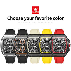 OLEVS 2975 Reloj Deportivo para Hombre con Correa de Goma, Maquinaria de Cuarzo Multifuncional, Fase Lunar Luminosa y Diseño Esqueleto Hueco de Lujo, Personalizable con Logo OEM - Product Image 6