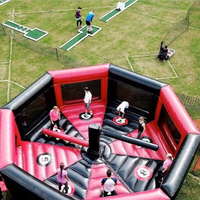 Jeu gonflable octogonal Hualong Wipeout Challenge pour les événements de carnaval en plein air et les activités de team building