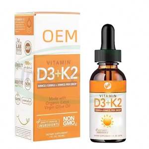 Suplementos Solilan OEM HALAL de Vitamina D3 K2 en Gotas Líquidas, Magnesio, Calcio, Salud Ósea e Inmunológica, 50000 UI de Vitamina D3 K2 en Gotas - Product Image 1