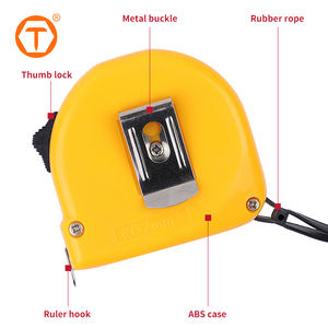 Ruban à mesurer rétractable <span class=keywords><strong>en</strong></span> acier rond jaune personnalisable avec logo professionnel, 25 pieds - Product Image 2