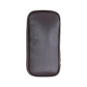 Brown PU Leather <b>Makeup</b> Brush Bag 10Pcs Capacity Water Resistant Portable Large Zipper Cosmetic <b>Case</b> - Product Image 1