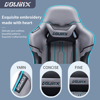 Chaise de bureau pivotante pour jeux sur ordinateur, chaise ergonomique silencieuse avec volant de course, avec coussin de tête et de soutien lombaire amovibles