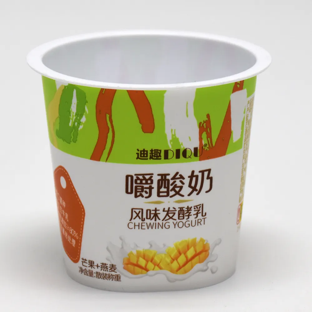 Luckytime Custom design plastic cup with PVC PET Shrink Sleeve label for PP PET cup