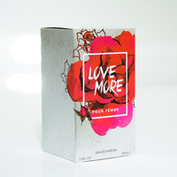 Parfum Féminin Boîte Rouge Argentée Inscription Blanche Floral Fruité Rose Vanille Musc Romantique Longue Durée Cadeau Rendez-vous