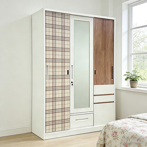 Casillero de acero económico, desmontable, con diseño de 3 puertas y pintura floral por ordenador, para listas de precios y anuncios. - Product Image 2