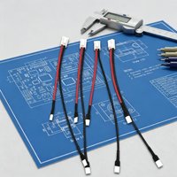 Kabel Harness Konektor JST Putih 2P dengan Kawat Silikon Merah Hitam dan Terminal Berlapis Timah untuk Kabel Sambungan Daya Baterai Lithium