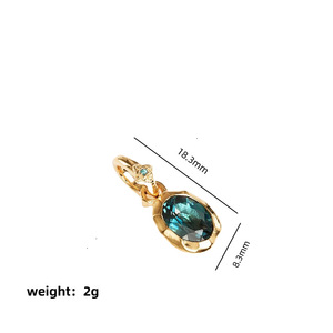 Colgante de Piedra Natalicia con Grabado, Chapado en Oro de 18K, Colorido, de Acero Inoxidable, Collar DIY PVD para Mujer - Product Image 5