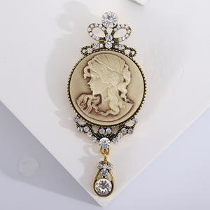 <span class=keywords><strong>Broche</strong></span> <span class=keywords><strong>pendentif</strong></span> vintage en strass, <span class=keywords><strong>broche</strong></span> en alliage pour femmes, <span class=keywords><strong>camée</strong></span> de beauté, <span class=keywords><strong>broche</strong></span> pour mariage, cadeau pour enfants - Product Image 2