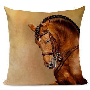 Pferde druck Leinen Überwurf Kissen bezug Sofa Dekorative Kissen bezug Wohnzimmer Sofa Kissen bezug - Product Image 3