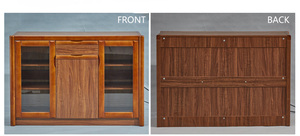 Trung Quốc sóng melamine gỗ giao diện điều khiển tủ đồ nội thất giữa thế kỷ Walnut gỗ gụ phòng ăn màu đỏ sideboards - Product Image 2