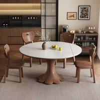 Table à manger extensible moderne en bois massif avec plateau en ardoise, 6 places, pour salle à manger, hôtel, appartement - Ventes flash 2026