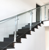 Pillier en acier inoxydable 304/316, balustrade d'escalier en verre, 1 pièce