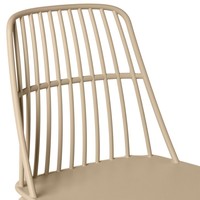 Chaise ergonomique moderne en polypropylène taupe avec pieds en métal