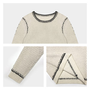 <span class=keywords><strong>Pull</strong></span> pour homme avec logo personnalisé OEM et ODM <span class=keywords><strong>Pull</strong></span> en jacquard avec lettre Haut en tricot Pulls amples <span class=keywords><strong>Pull</strong></span> néon en tricot à col rond pour homme - Product Image 6