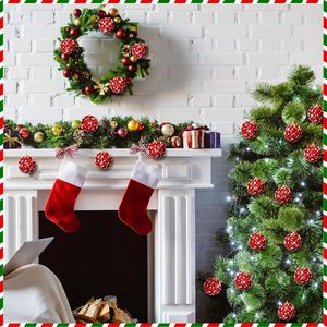 Navidad <b>Glitter</b> Hanging Christmas Foam <b>Ball</b> Foam Christmas Tree Baubles 8CM Christmas <b>Ball</b> Ornaments Bulk - Product Image 5