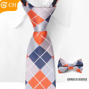 Corbatas tejidas OEM y ODM de fabricante profesional, corbatas ajustadas de poliéster a cuadros escoceses con estampado, corbatas con cremallera escolares personalizadas para niños - Product Image 2