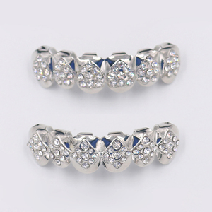 Grilles dentaires pour appareils orthodontiques avec cristaux et <span class=keywords><strong>strass</strong></span>, style classique unisexe, bijoux corporels - Product Image 3